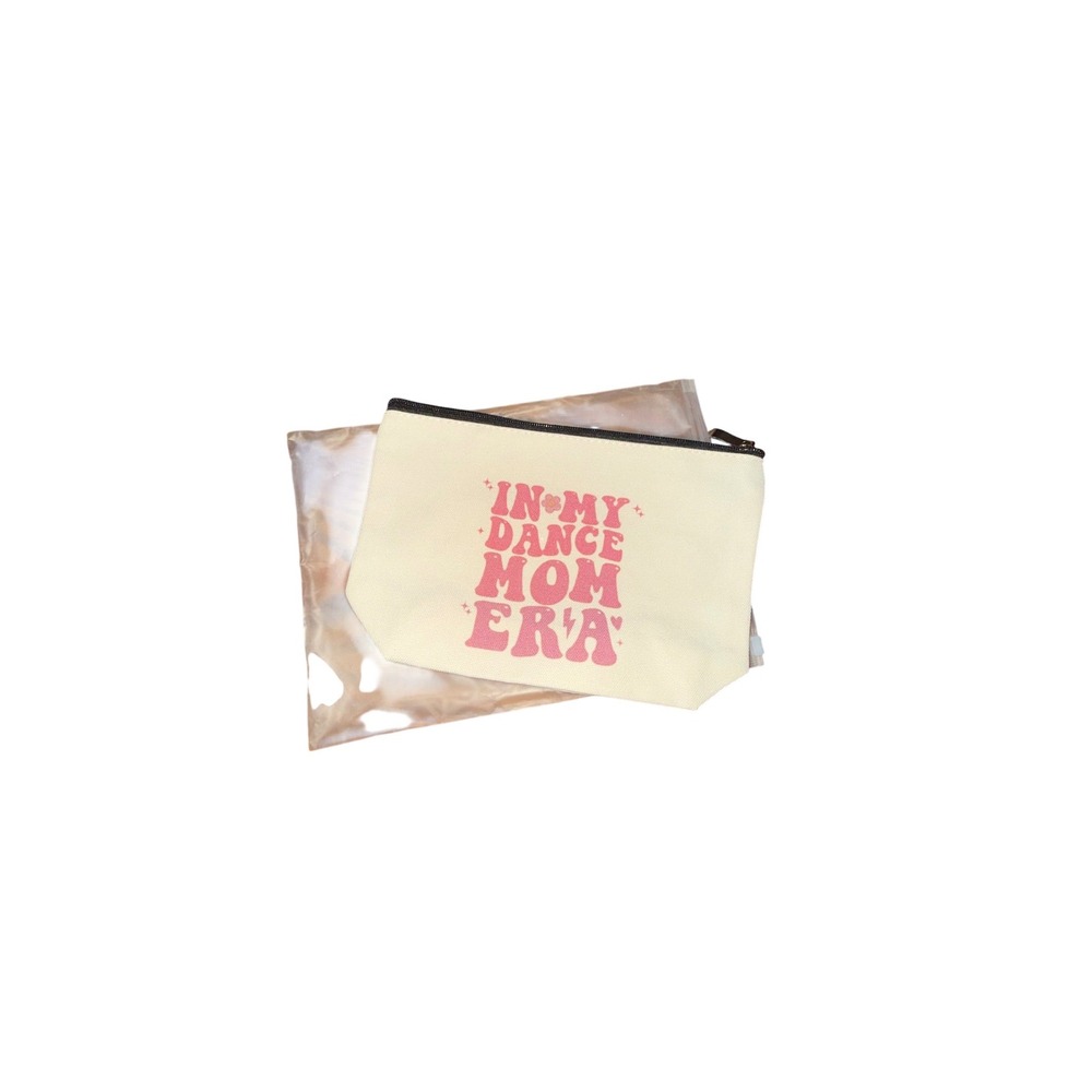 In My Dance Mom Era‎ Canvas Makeup Bag Cosmetic Pouch Cream Pink Retro